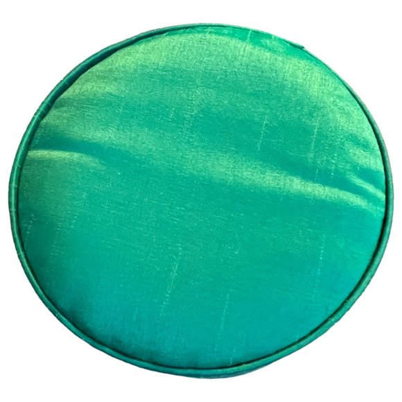 PIER 1 Silky Lidded Round Canister Lined Deep Green Storage 4.75" x 4.75" - Picture 2 of 6